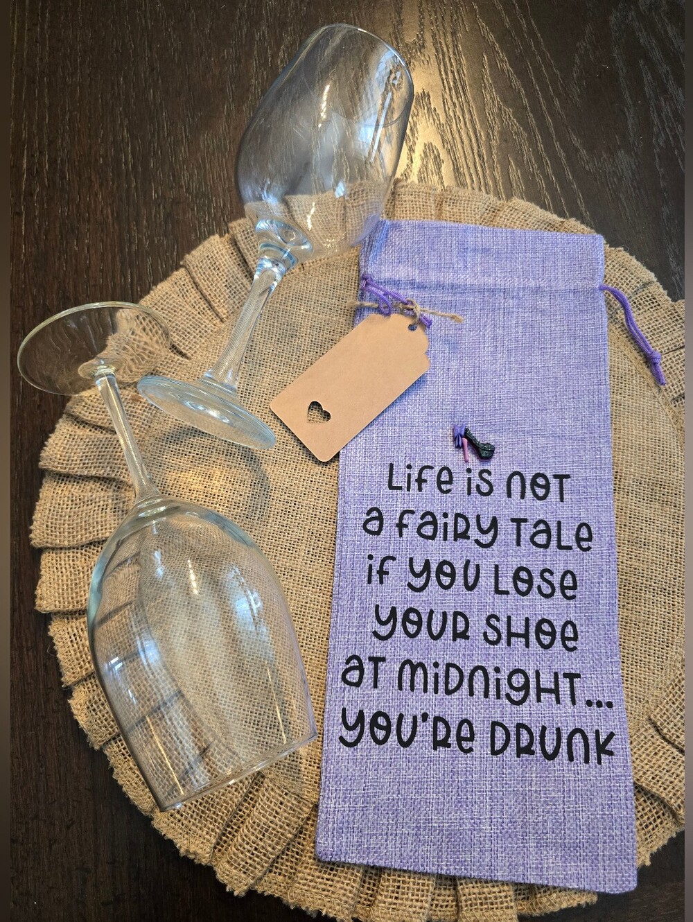 🍷Handmade Funny Wine Bag Gift • Brand New Best friend,Girls night👠🎉